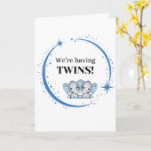 Nous avons Twins Boys Blue Faire-part de naissance (Fleur jaune)