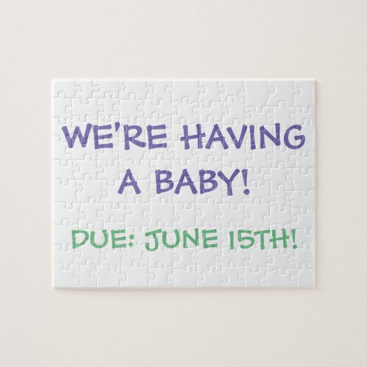 "Nous avons un bébé !" Puzzle (Horizontal)