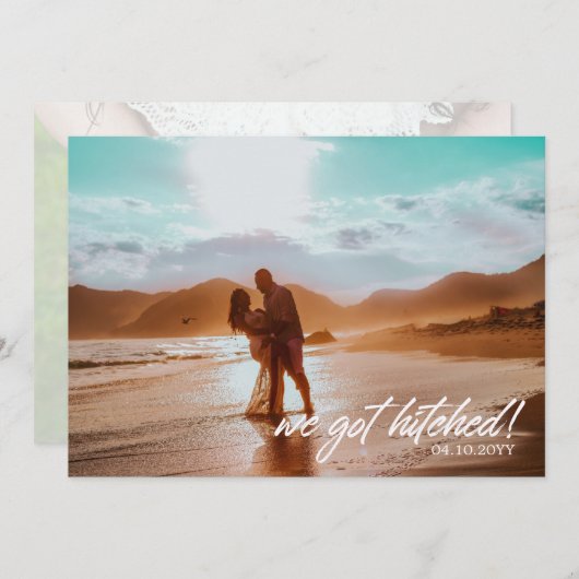 Nous Avons Un Faire-part Photo Mariage Accroché (Devant / Derrière)