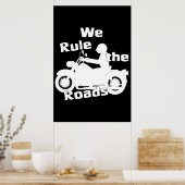 Nous contrôlons les routes (Biker) Poster sombre (Cuisine)