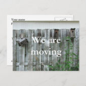 Nous déménageons ~ carte postale (Devant / Derrière)