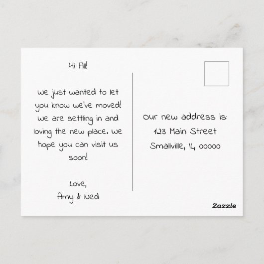 Nous déménageons carte postale Faire-part (Dos)