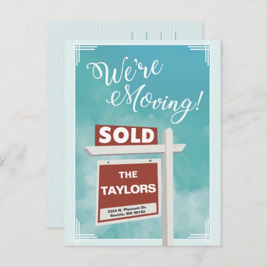 Nous déménageons Faire-part de réinstallation Cart (Devant / Derrière)