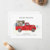 Nous déménageons Red Truck Nouveau Faire-part d'ad (Devant/Arrière en situation)