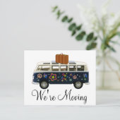 Nous déménageons Retro Van Notification Cartes pos (Debout devant)