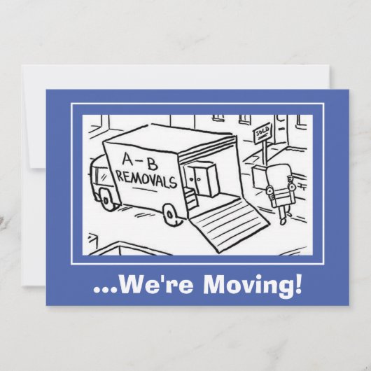 Nous Déplaçons La Carte Faire-part. (Devant)