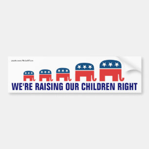 Nous élevons nos enfants Sticker de pare-chocs dro