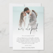 Nous Eloped 2 Photo Script Mariage carte Faire-par (Devant)