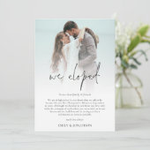 Nous Eloped 2 Photo Script Mariage carte Faire-par (Debout devant)
