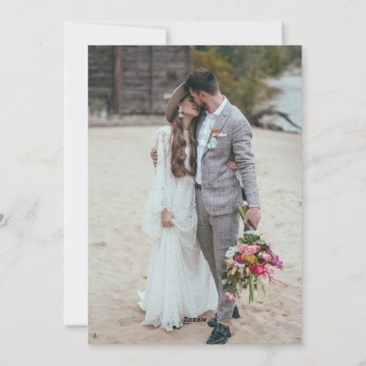 Nous Eloped 2 Photo Script Mariage carte Faire-par (Dos)