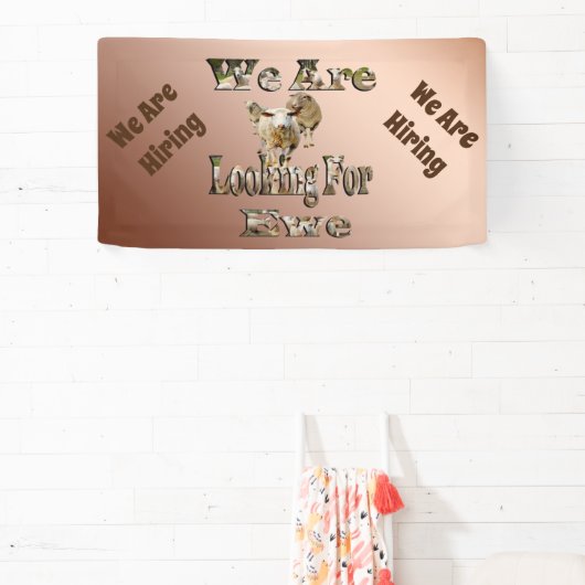 Nous Embauchons, Drôle Pun Mouton, Bannière (Insitu)