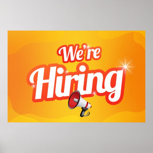 Nous embauchons une affiche de mégaphone (Devant)