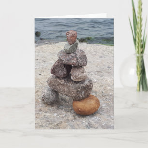 Nous étions ici - Inuksuk, pierre, carte de voeux