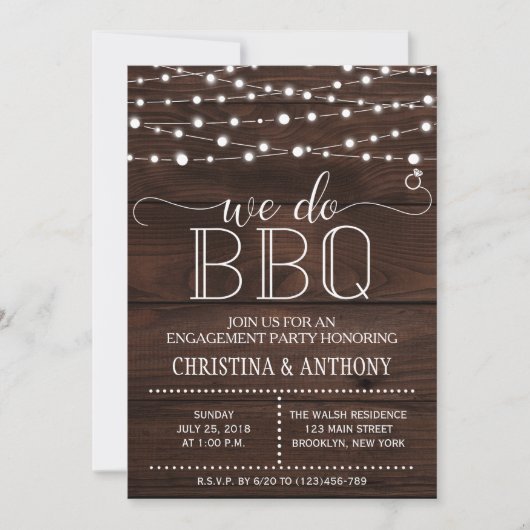 Nous faisons BBQ Engagement Party Invitation (Devant)