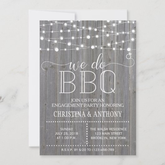 Nous faisons BBQ Engagement Party Invitation (Devant)