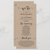 Nous faisons carte de programme de mariage dans le (Devant / Derrière)