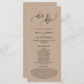 Nous faisons carte programme mariage dans le thème (Devant / Derrière)