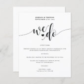 Nous Faisons Élégant Script Mariage Menu Réception (Devant / Derrière)