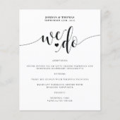 Nous Faisons Élégant Script Mariage Menu Réception (Devant)