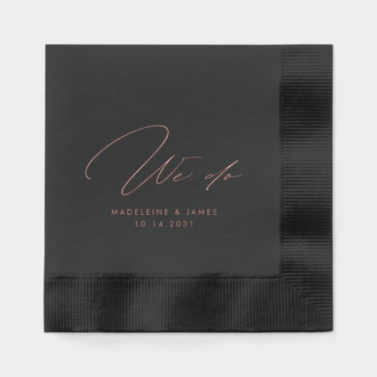 Nous Faisons Élégante Calligraphie Mariage Noir Or (Recto)