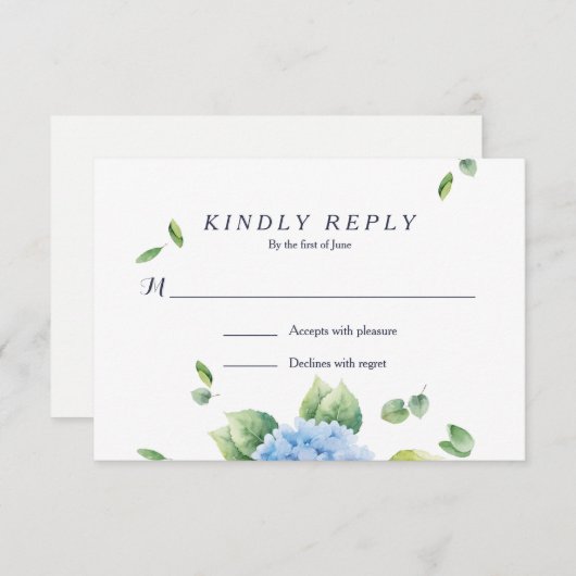 Nous faisons Eucalyptus Hydrangea Garden Carte RSV (Devant / Derrière)