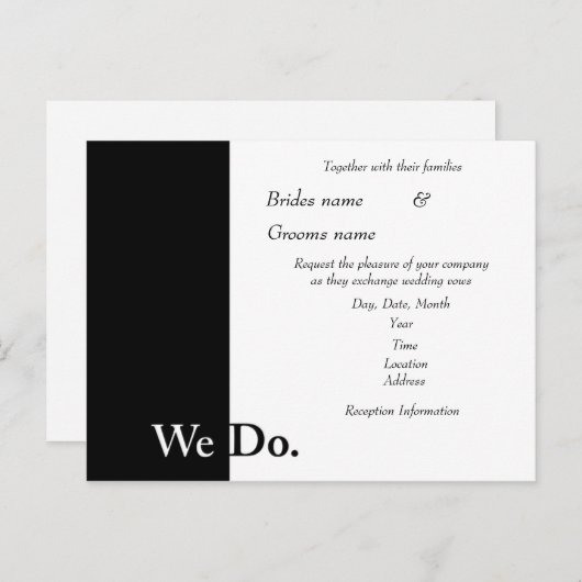 Nous faisons Faire-part de mariage (Devant / Derrière)