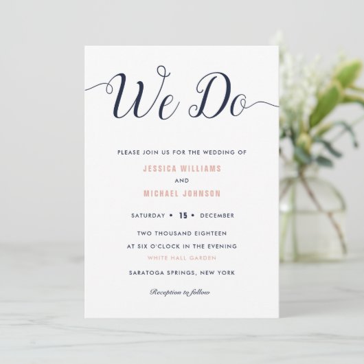 Nous Faisons Floral Mariage Invitations (Debout devant)