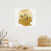 Nous faisons Gold Brushstrokokokies Poster Mariage (Cuisine)