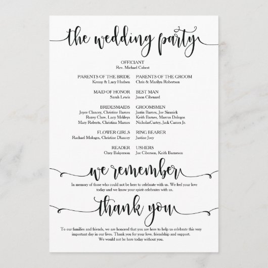 Nous faisons mariage carte programme 5x7 design v2 (Dos)
