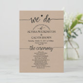 Nous faisons mariage carte programme 5x7 design v3 (Debout devant)