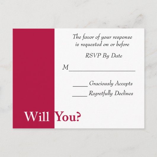 Nous faisons mariage carte RSVP (Devant)