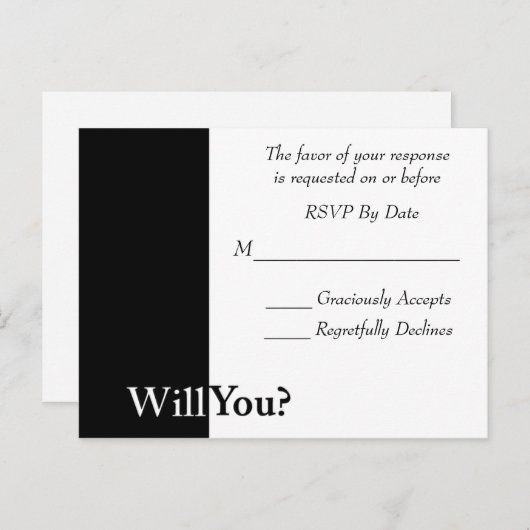 Nous faisons mariage carte RSVP (Devant / Derrière)