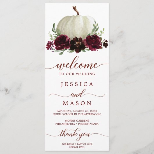 Nous faisons Mariage Programme Bourgogne Citrouill (Devant)