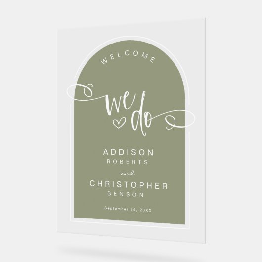 Nous faisons Sage Green Script Mariage moderne Acc (Angle)