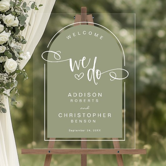Nous faisons Sage Green Script Mariage moderne Acc