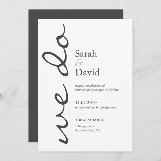 Nous faisons simple Faire-part de mariage d'élégan (Devant / Derrière)