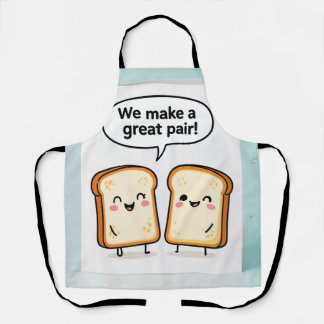 Nous faisons un beau couple tablier toast mignon