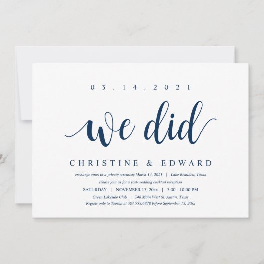 Nous l'avons fait, Faire-part de mariage moderne a (Devant)