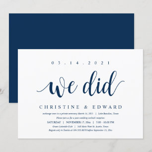 Nous l'avons fait, Faire-part de mariage moderne a