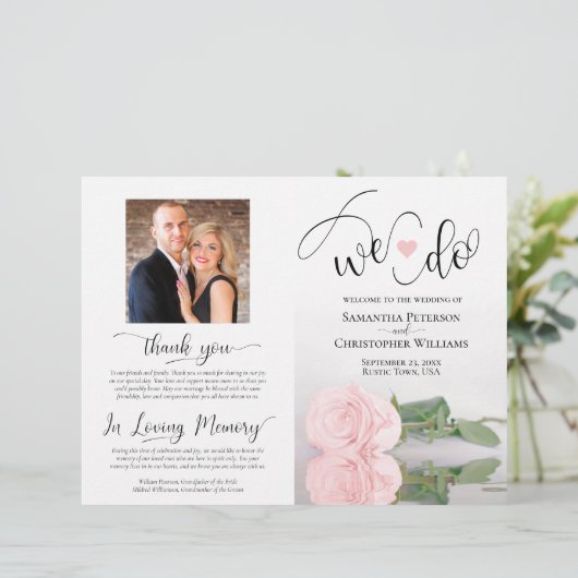 Nous Le Faisons ! Programme de mariage moderne ros (Debout devant)