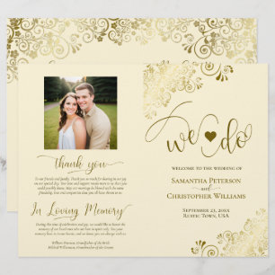 Nous le faisons ! Programme de mariage pliable DIY