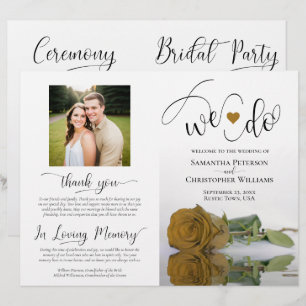 Nous le faisons ! Programme de mariage plié DIY Go
