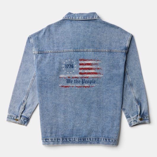 Nous le peuple 1776 USA Distressed Drapeau (Verso)