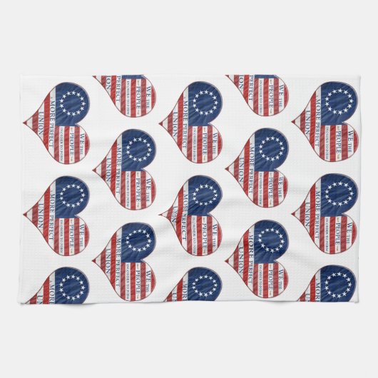 Nous Le Peuple Drapeau Américain Coeur Serviette d (Horizontal)