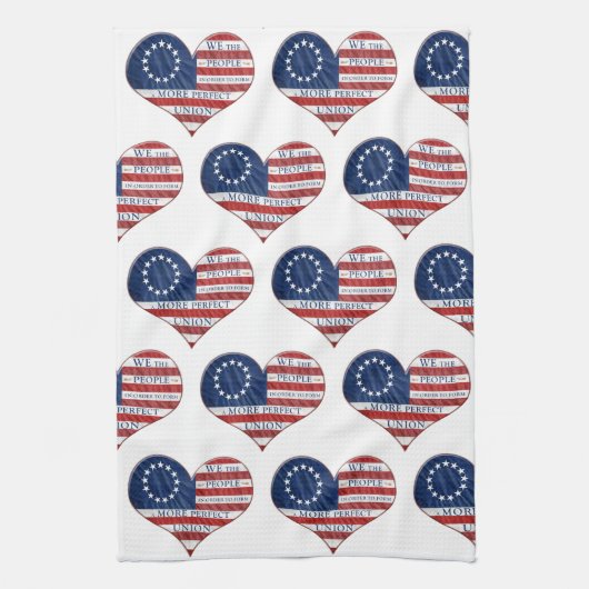 Nous Le Peuple Drapeau Américain Coeur Serviette d (Vertical)