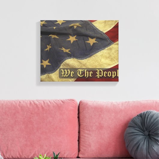 Nous le peuple Drapeau toile enveloppée (Insitu(Salon))