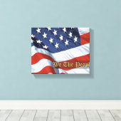 Nous le peuple Drapeau toile enveloppée (Insitu (Plancher de Bois))