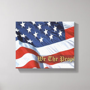 Nous le peuple Drapeau toile enveloppée