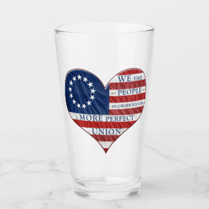 Nous Le Peuple Le Drapeau Américain Verre Coeur