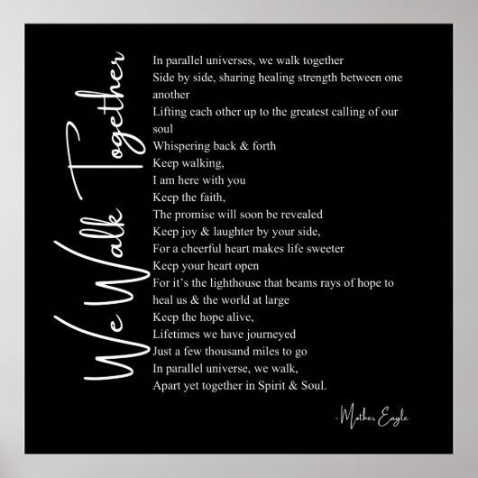 Nous marchons ensemble amour poème poster décorati (Devant)